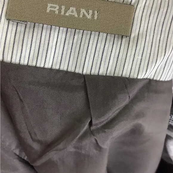 Riani Sz 10 US Virgin Wool Tweed Pencil Skirt Brown Ribbon Detail Career - Picture 5 of 7